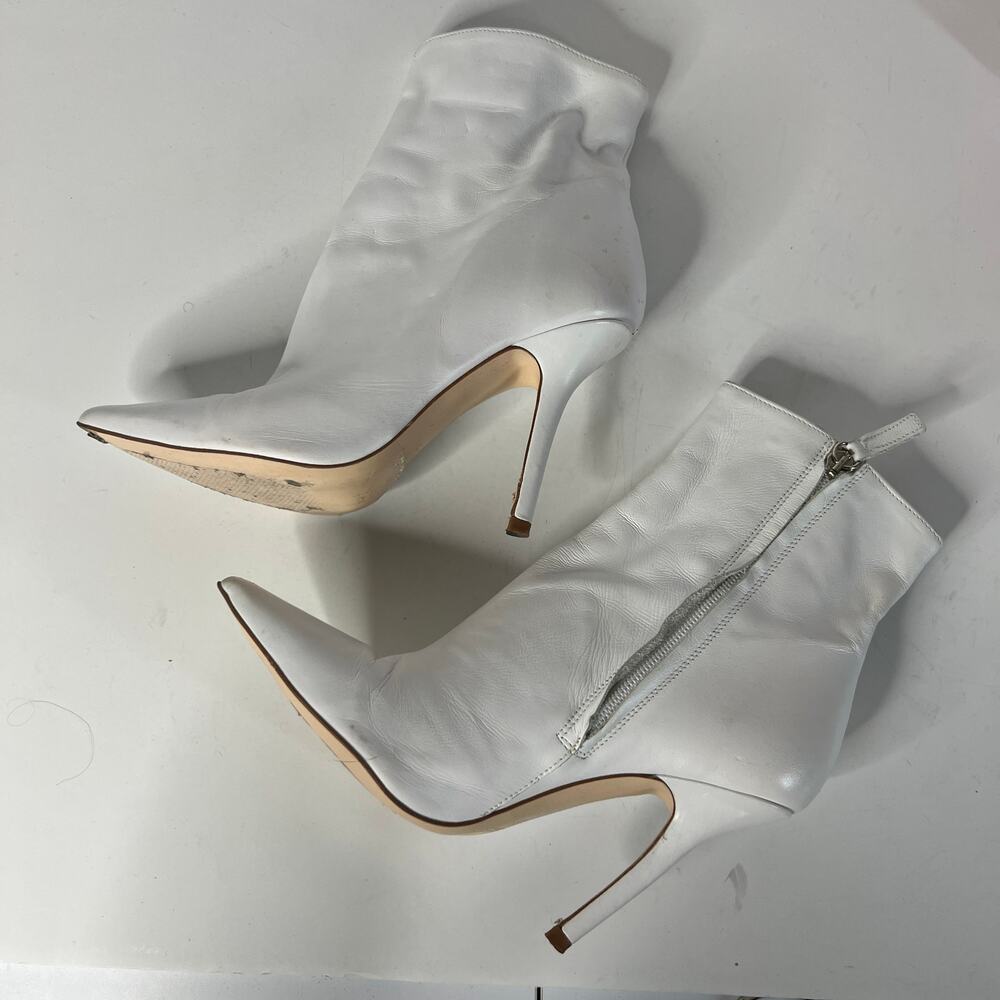 ZARA White Heeled Booties Size 37 - Picture 6 of 7